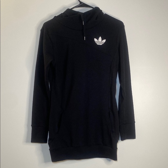 adidas Sweaters - Adidas Black and White Trefoil Sweater with Zip Closure